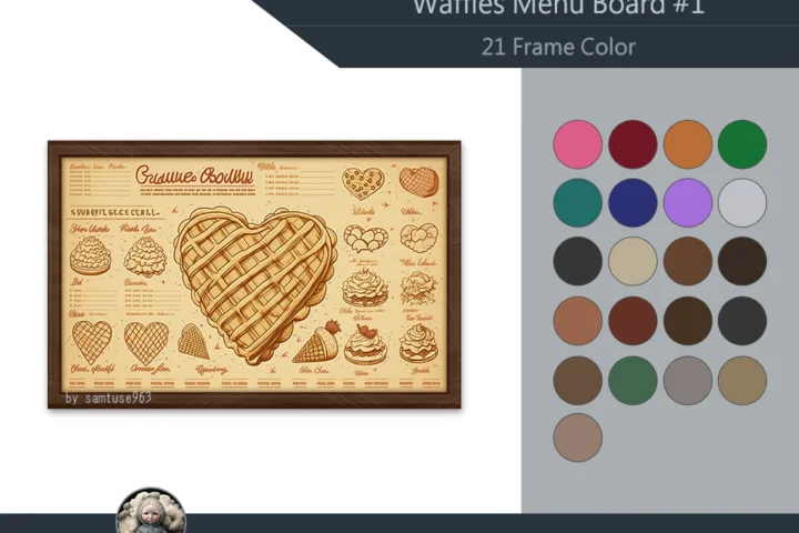 Waffles Menu Board #1 Samtuse963