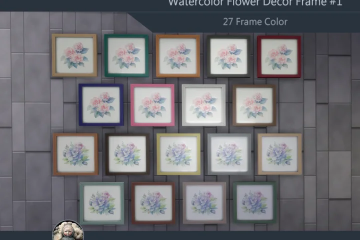 HQ Watercolor Flower Decor Frame #1 Samtuse963