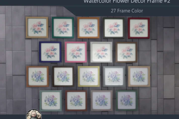 HQ Watercolor Flower Decor Frame #2 Samtuse963