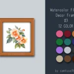 Watercolor Flower Decor Frame #3 Samtuse963