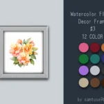 Watercolor Flower Decor Frame #3 Samtuse963