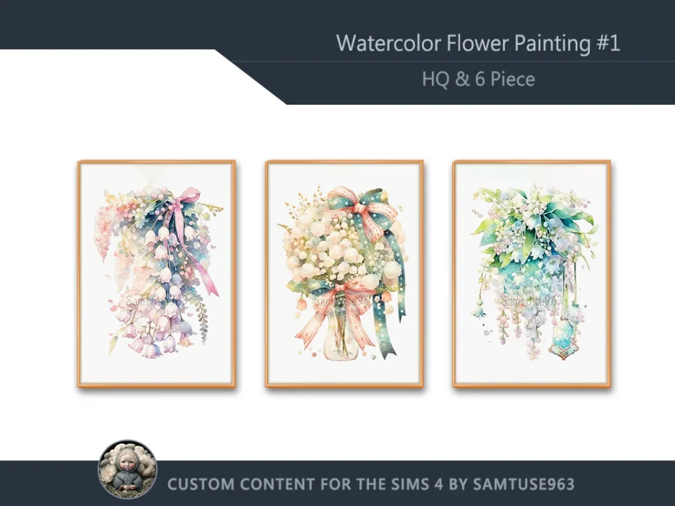 HQ Watercolor Flower Painting #1 Sellable Extra A Samtuse963