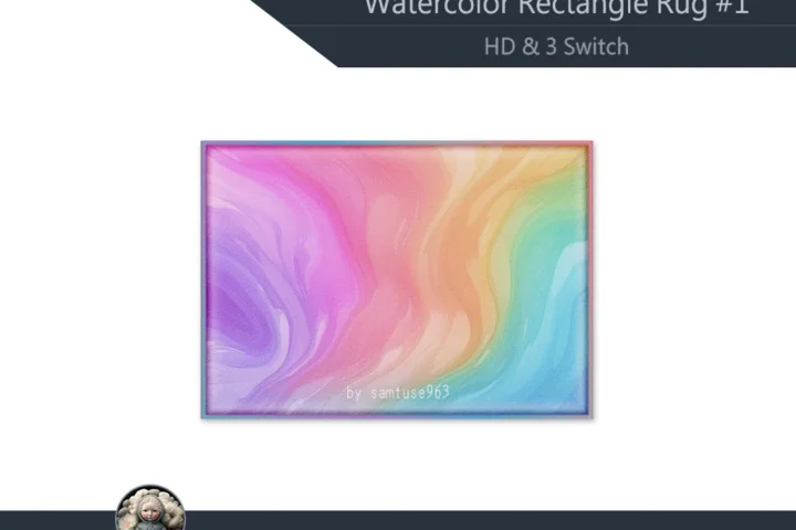 Watercolor Rectangle Dance Rug #1 HQ Samtuse963