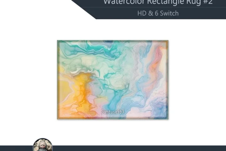 HQ Watercolor Rectangle Dance Rug #2 Samtuse963