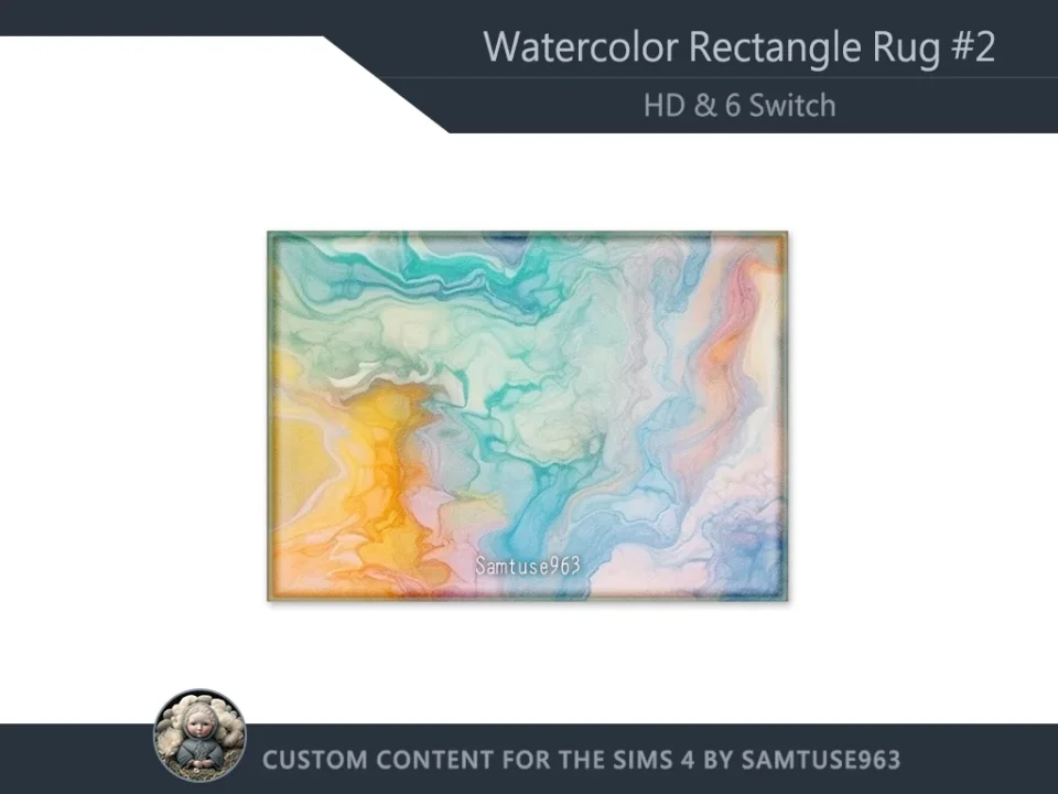 HQ Watercolor Rectangle Dance Rug #2 Samtuse963