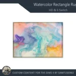 HQ Watercolor Rectangle Dance Rug #2 Samtuse963