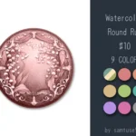 Watercolor Round Dance Rug #10 Samtuse963