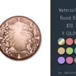 Watercolor Round Dance Rug #10 Samtuse963