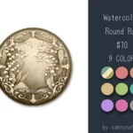 Watercolor Round Dance Rug #10 Samtuse963
