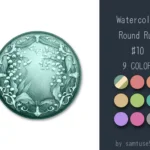 Watercolor Round Dance Rug #10 Samtuse963