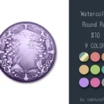 Watercolor Round Dance Rug #10 Samtuse963
