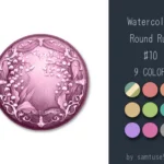 Watercolor Round Dance Rug #10 Samtuse963