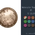 Watercolor Round Dance Rug #1 Samtuse963