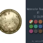 Watercolor Round Dance Rug #1 Samtuse963