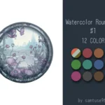 Watercolor Round Dance Rug #1 Samtuse963