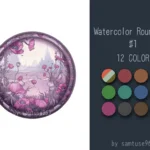 Watercolor Round Dance Rug #1 Samtuse963