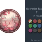 Watercolor Round Dance Rug #1 Samtuse963