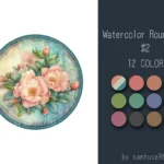 Watercolor Round Dance Rug #2 Samtuse963