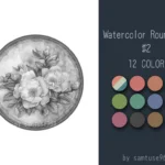 Watercolor Round Dance Rug #2 Samtuse963