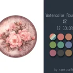 Watercolor Round Dance Rug #2 Samtuse963