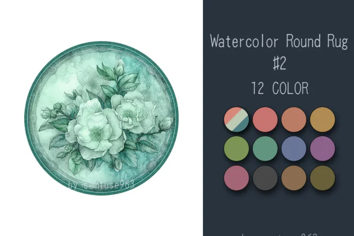 Watercolor Round Dance Rug #2 Samtuse963