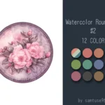 Watercolor Round Dance Rug #2 Samtuse963