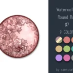 Watercolor Round Dance Rug #7 Samtuse963