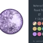 Watercolor Round Dance Rug #7 Samtuse963