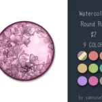 Watercolor Round Dance Rug #7 Samtuse963