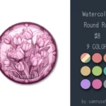 Watercolor Round Dance Rug #8 Samtuse963