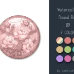 Watercolor Round Dance Rug #9 Samtuse963