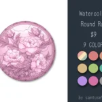 Watercolor Round Dance Rug #9 Samtuse963