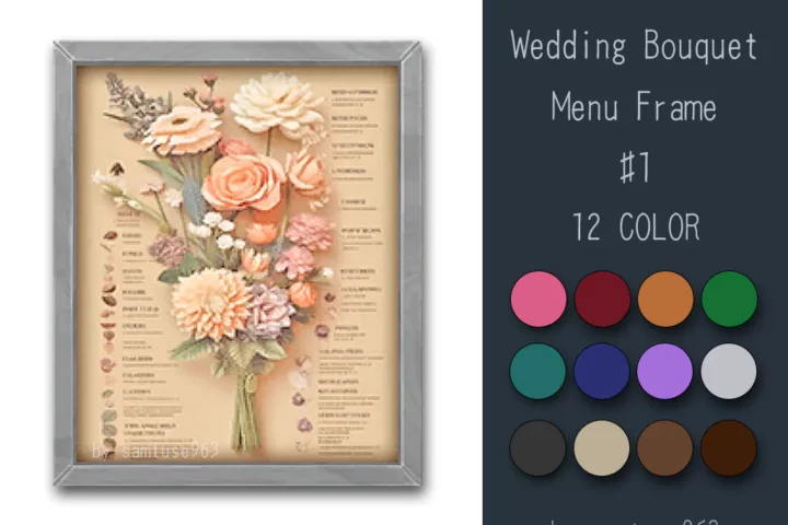 Wedding Bouquet Menu Frame #1 Samtuse963