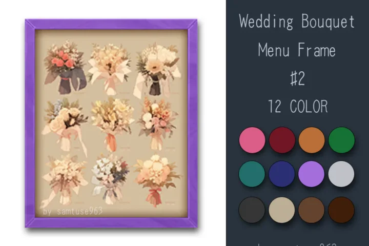 Wedding Bouquet Menu Frame #2 Samtuse963