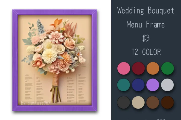 Wedding Bouquet Menu Frame #3 Samtuse963