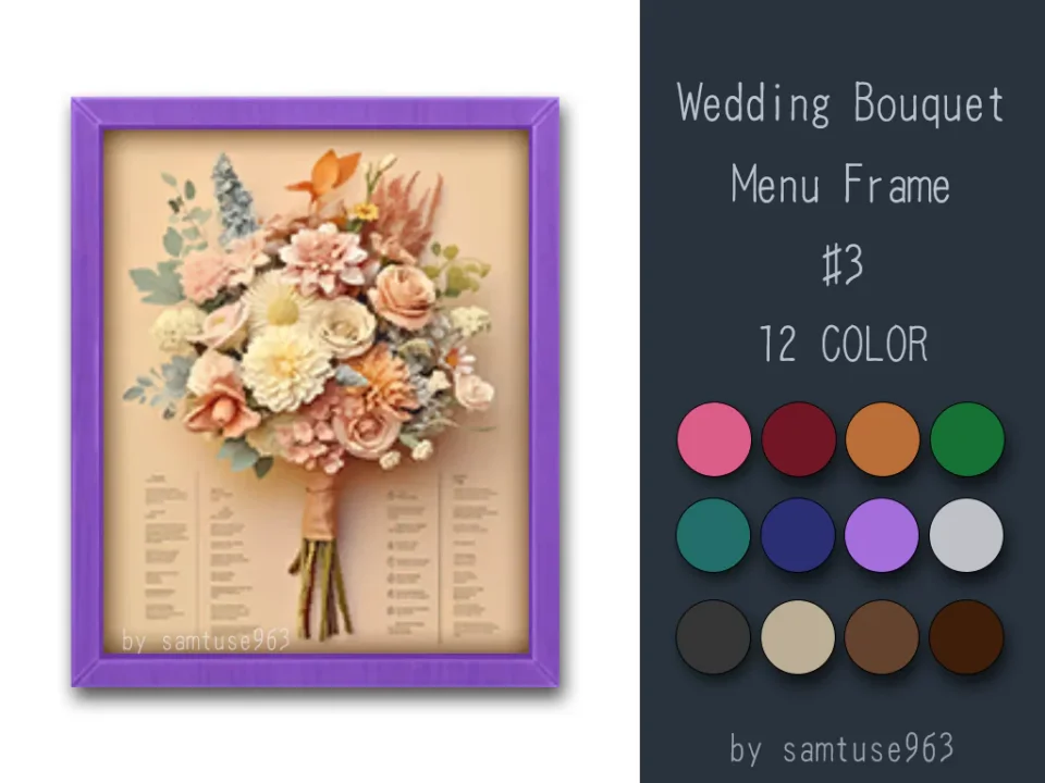 Wedding Bouquet Menu Frame #3 Samtuse963