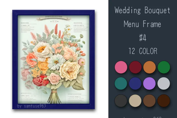 Wedding Bouquet Menu Frame #4 Samtuse963