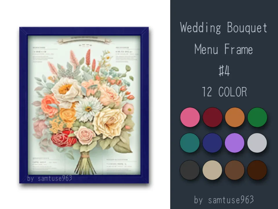 Wedding Bouquet Menu Frame #4 Samtuse963