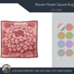 HQ Woven Flower Square Dance Rug #1 Samtuse963