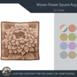 HQ Woven Flower Square Dance Rug #1 Samtuse963
