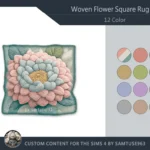 HQ Woven Flower Square Dance Rug #2 Samtuse963