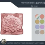 HQ Woven Flower Square Dance Rug #2 Samtuse963