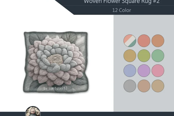 HQ Woven Flower Square Dance Rug #2 Samtuse963