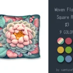 Woven Flower Square Dance Rug #3 Samtuse963