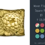 Woven Flower Square Dance Rug #3 Samtuse963