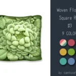 Woven Flower Square Dance Rug #3 Samtuse963