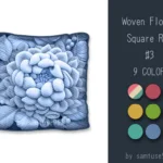 Woven Flower Square Dance Rug #3 Samtuse963