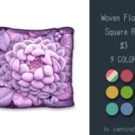 Woven Flower Square Dance Rug #3 Samtuse963