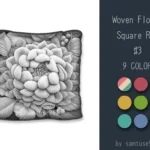 Woven Flower Square Dance Rug #3 Samtuse963