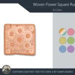 Woven Flower Square Dance Rug #4 Samtuse963